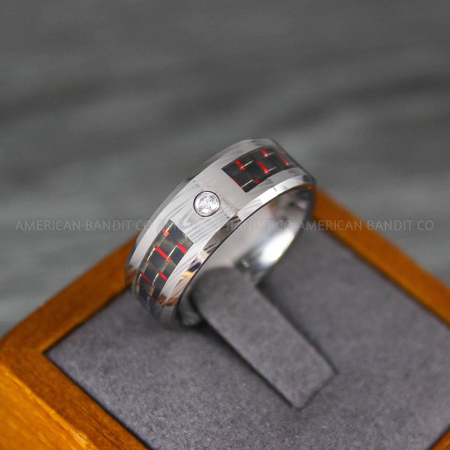 IMG_8200 Damascus Steel Ring, Damascus Steel Wedding Band, Damascus Steel Jewelry, Damascus Steel Wedding Ring - Image 1