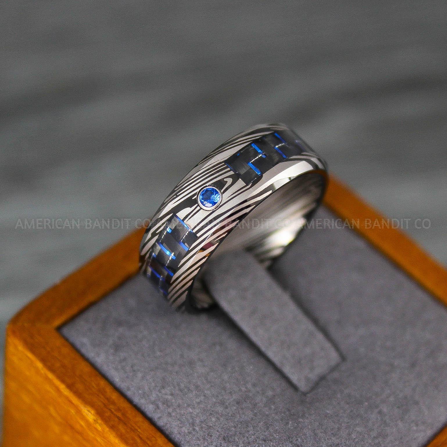 IMG_8201 Damascus Steel Ring, Damascus Steel Wedding Band, Damascus Steel Jewelry, Damascus Steel Wedding Ring - Image 1
