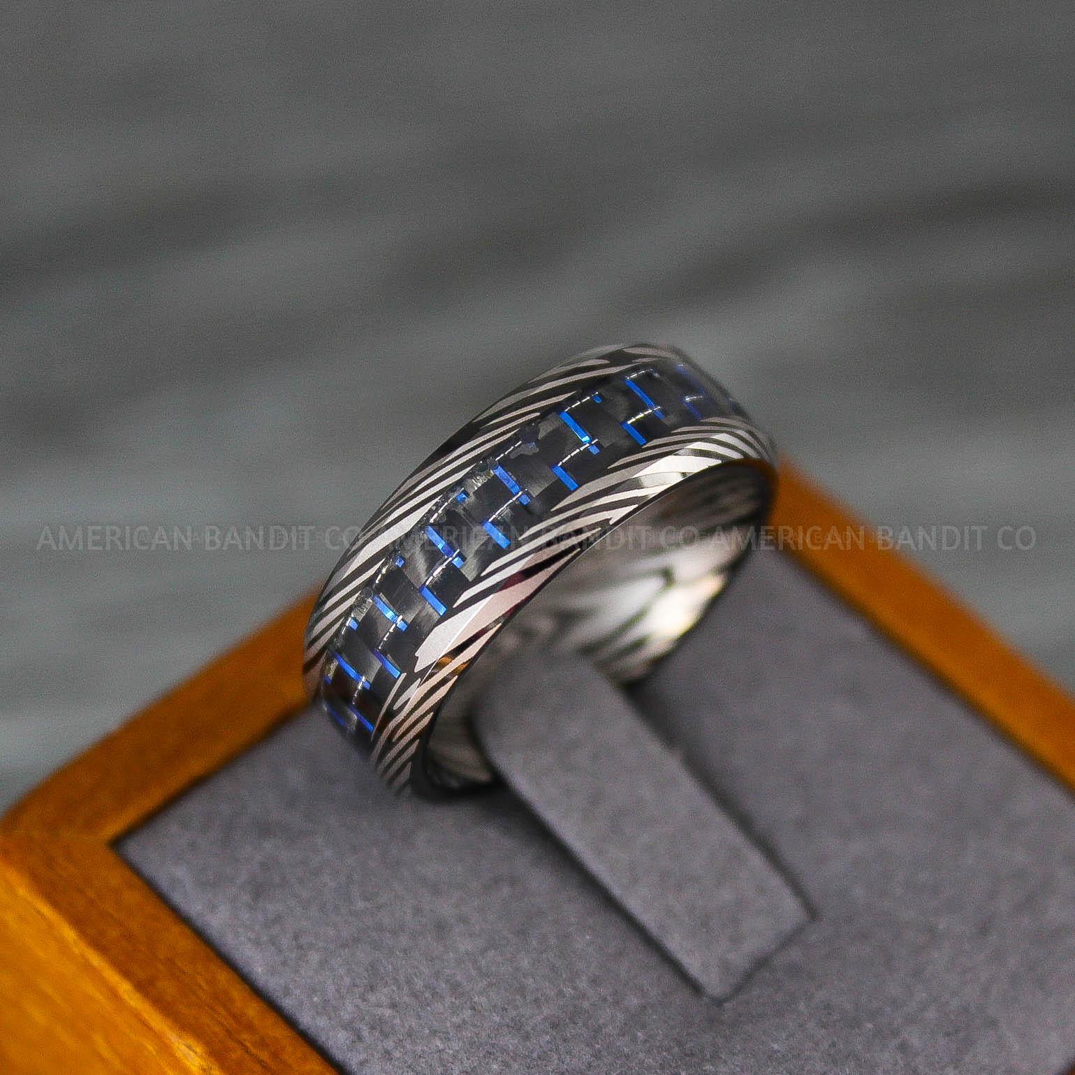 IMG_8202 Damascus Steel Ring, Damascus Steel Wedding Band, Damascus Steel Jewelry, Damascus Steel Wedding Ring - Image 1