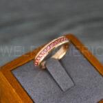 Rose Gold Wedding Band, Rose Gold Wedding Ring, Rose Gold Tungsten Ring with Pink Carbon Fiber Inlay, 4mm Rose Gold Ring