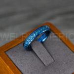 Blue Wedding Band, Blue Wedding Ring, Blue Tungsten Ring with Blue Carbon Fiber Inlay, 4mm Blue Ring