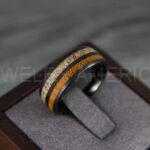 Deer Antler Ring, Antler Wedding Band, Deer Hunting Ring, Deer Hunting Ring, Deer Antler Wedding Ring, Black Wedding Band, His Wedding Ring