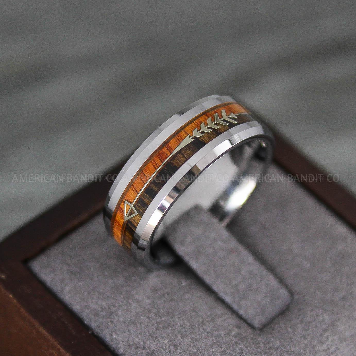 IMG_8237 Wood Ring, Wood Wedding Band, Wood Wedding Ring, Silver Wedding Ring, Silver Wedding Band - Image 1