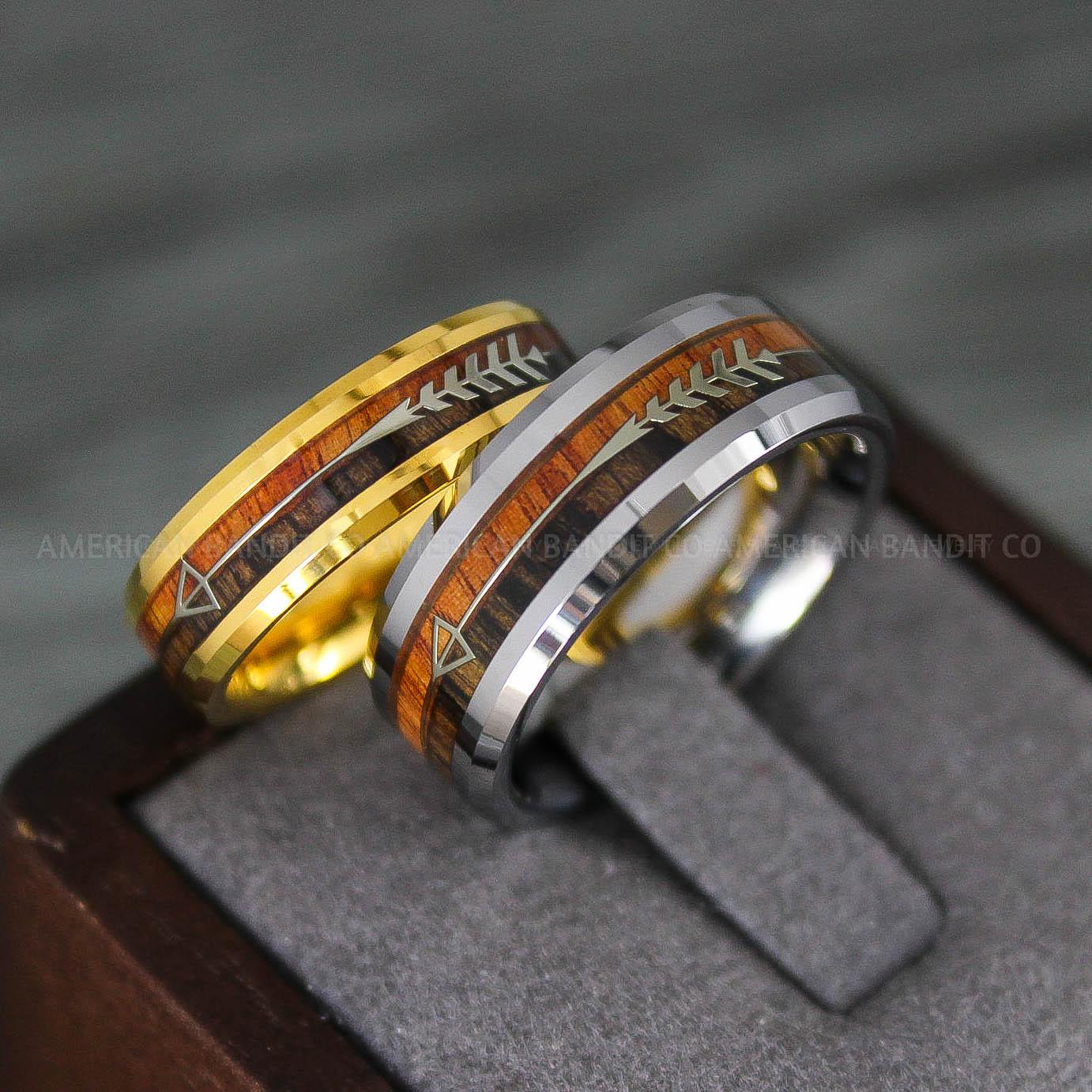 IMG_8238 Wood Rings, Wood Wedding Bands, Wood Wedding Rings, Gold Wedding Rings, Gold Wedding Bands - Image 1