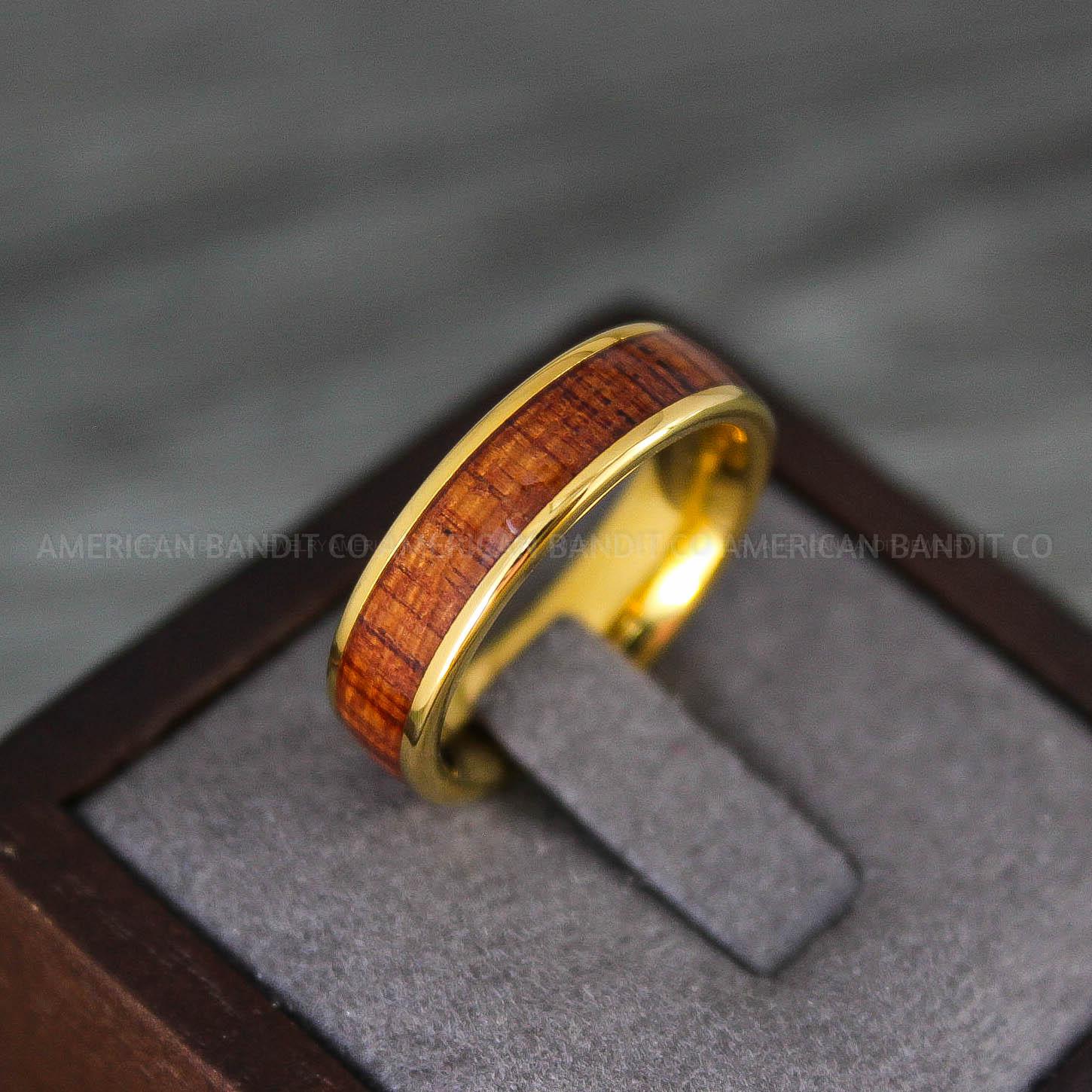 IMG_8241 Wood Ring, Wood Wedding Band, Gold Wood Ring, Gold Wedding Band, Wood Wedding Ring, Gold Wedding Ring - Image 1