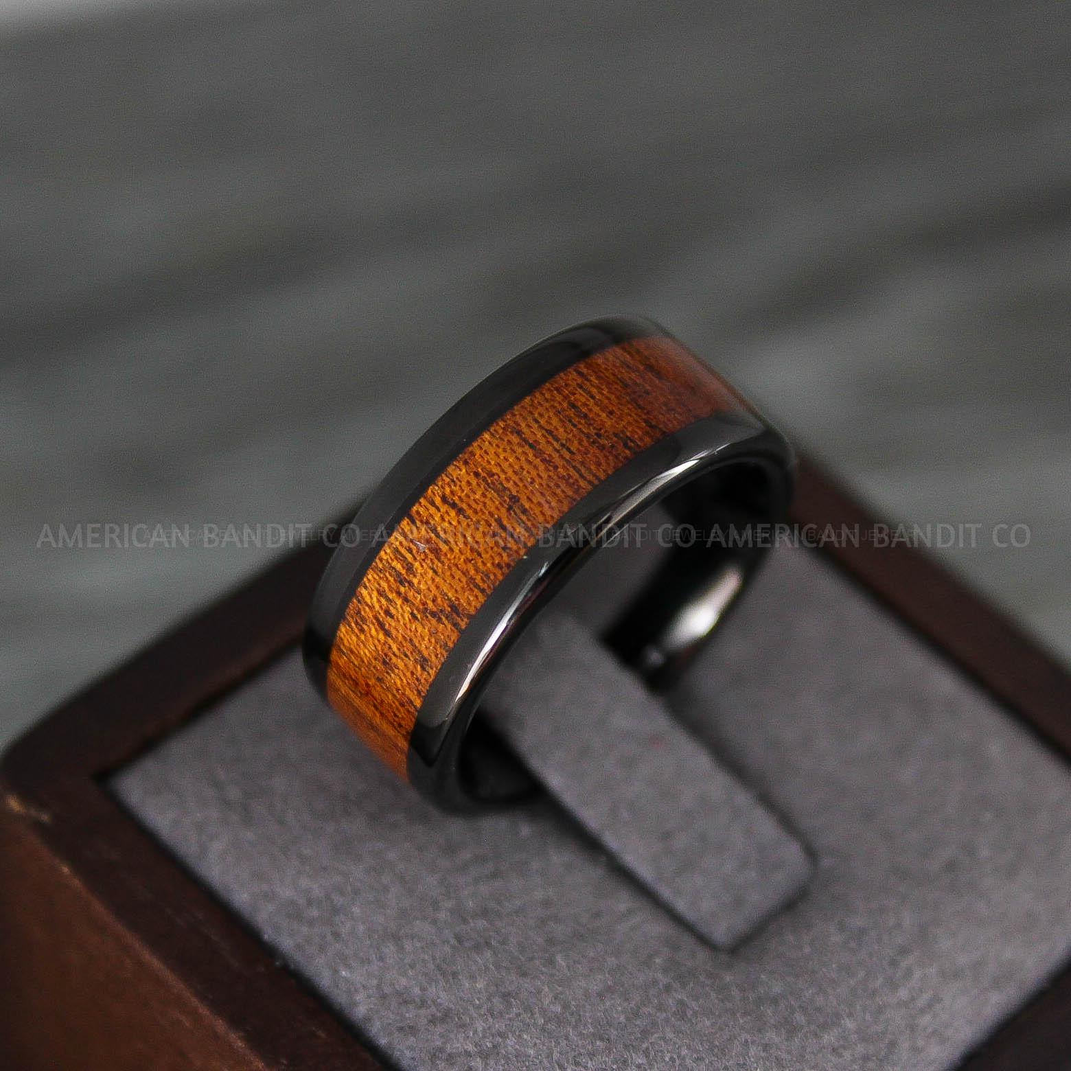 IMG_8242 Wood Ring, Wood Wedding Band, Black Wood Ring, Black Wedding Band, Wood Wedding Ring, Black Wedding Ring - Image 1