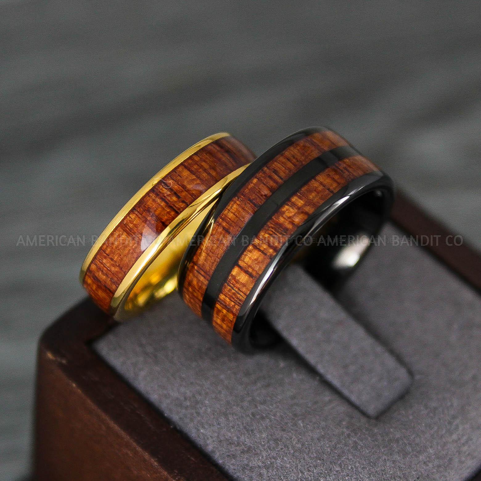 IMG_8245 Wood Rings, Wood Wedding Bands, Wood Rings, Black Wedding Bands, Wood Wedding Rings, Black Wedding Rings - Image 1