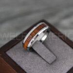 Wood Ring, Wood Wedding Band, Silver Wood Ring, Silver Wedding Band, Wood Wedding Ring, Silver Wedding Ring