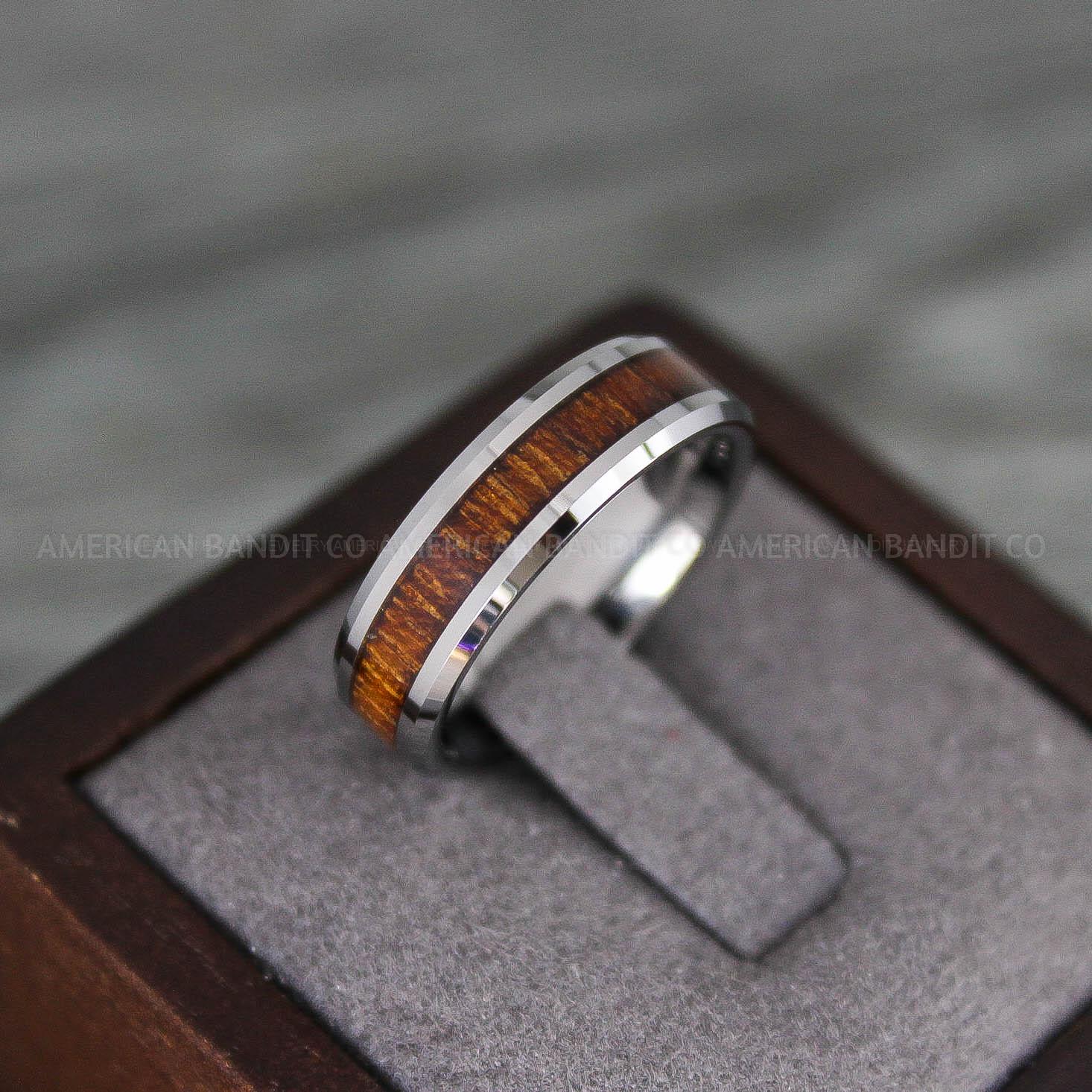 IMG_8246 Wood Ring, Wood Wedding Band, Silver Wood Ring, Silver Wedding Band, Wood Wedding Ring, Silver Wedding Ring - Image 1