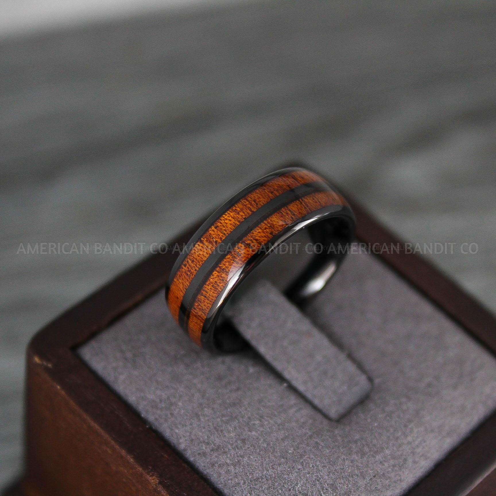 IMG_8254 Wood Ring, Wood Wedding Band, Black Wood Ring, Black Wedding Band, Wood Wedding Ring, Black Wedding Ring - Image 1