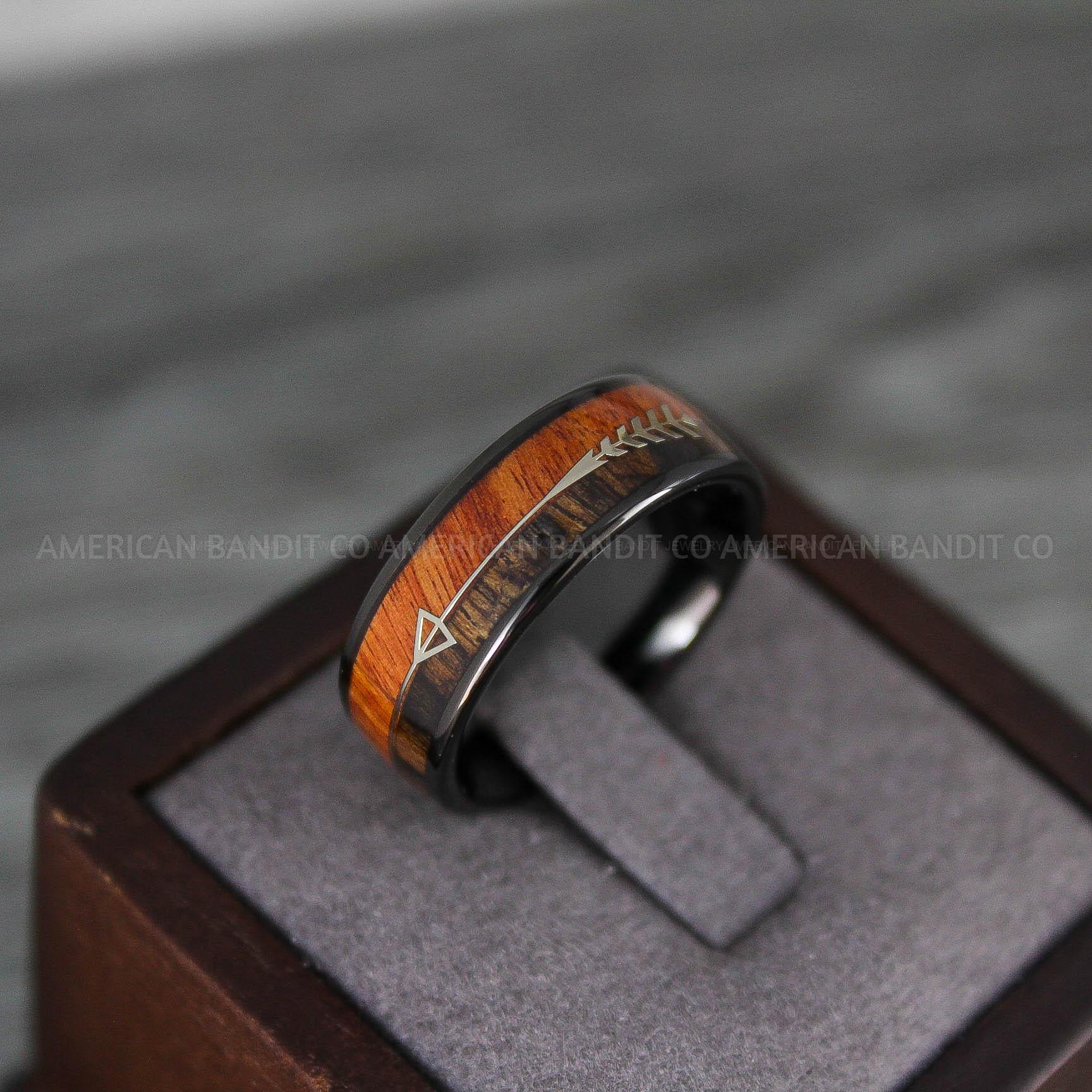 IMG_8255 Wood Ring, Wood Wedding Band, Wood Wedding Ring, Black Wedding Ring, Black Wedding Band - Image 1