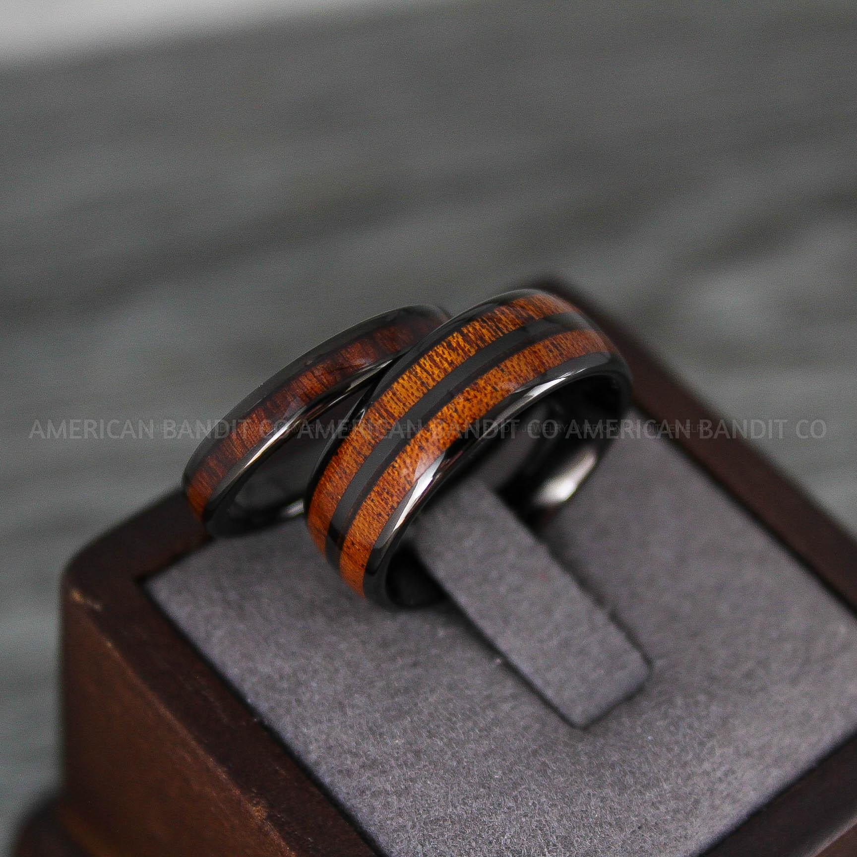 IMG_8257 Wood Rings, Wood Wedding Bands, Wood Rings, Black Wedding Bands, Wood Wedding Rings, Black Wedding Rings - Image 1
