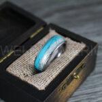 Turquoise Rings, Meteorite Rings, Meteorite Wedding Rings, Meteorite Wedding Bands, Meteorite Jewelrys, Turquoise Wedding Rings, Turquoise Wedding Bands, Meteor Rings - Image 3
