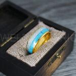 Turquoise Rings, Meteorite Rings, Meteorite Wedding Rings, Meteorite Wedding Bands, Meteorite Jewelrys, Turquoise Wedding Rings, Turquoise Wedding Bands, Meteor Rings - Image 3