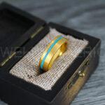 Turquoise Rings, Turquoise Wedding Rings, Turquoise Wedding Bands, Silver and Gold Wedding Bands - Image 3
