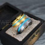 Turquoise Rings, Turquoise Wedding Rings, Turquoise Wedding Bands, Silver and Gold Wedding Bands