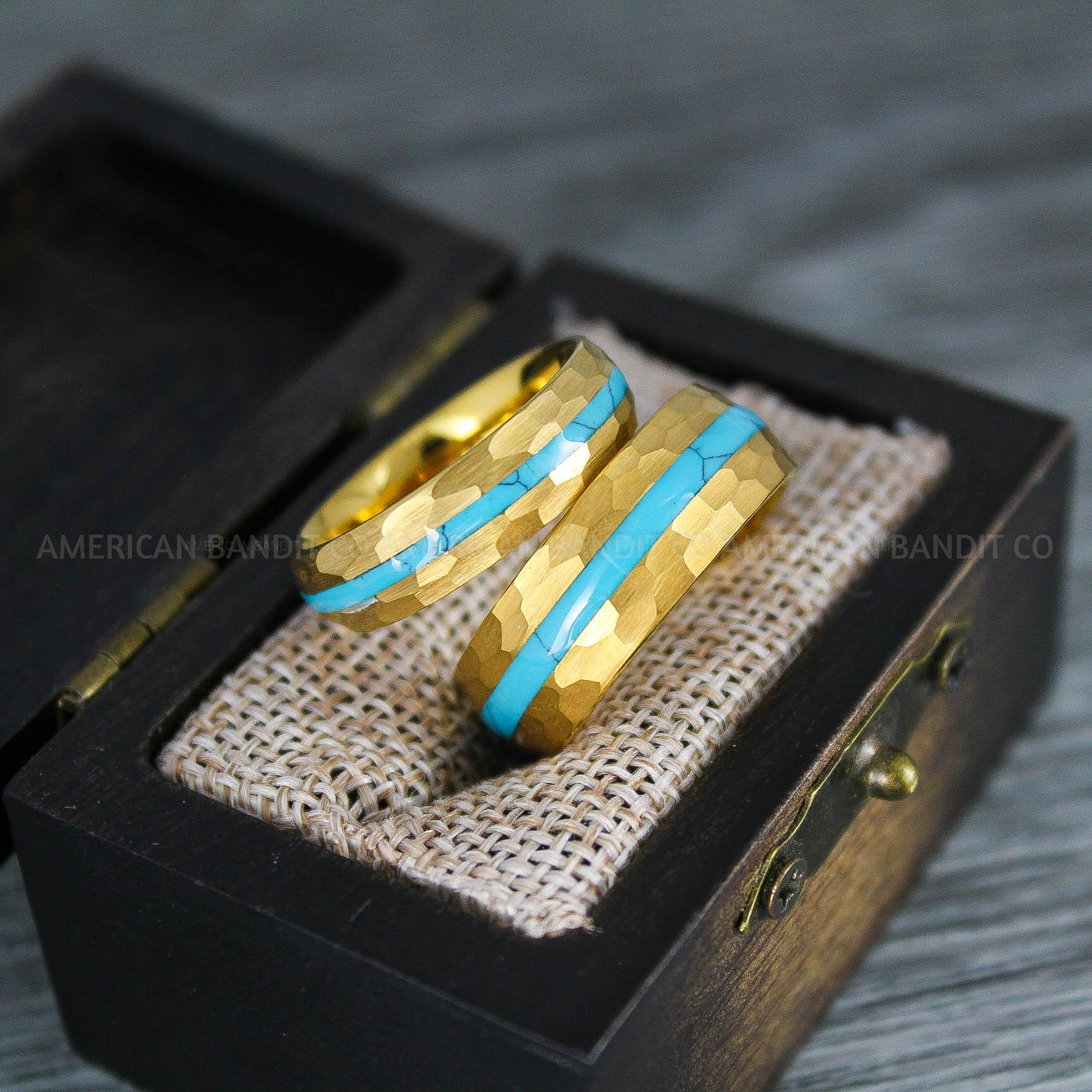 IMG_8291 Turquoise Rings, Turquoise Wedding Rings, Turquoise Wedding Bands, Turquoise Jewelry, Yellow Gold Wedding Rings, Yellow Gold Wedding Bands, Turquoise Rings - Image 1