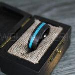 Turquoise Rings, Turquoise Wedding Rings, Turquoise Wedding Bands, Black Wedding Bands - Image 3
