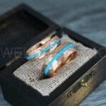 Turquoise Rings, Turquoise Wedding Rings, Turquoise Wedding Bands, Turquoise Jewelry, Rose Gold Wedding Rings, Rose Gold Wedding Bands, Turquoise Rings