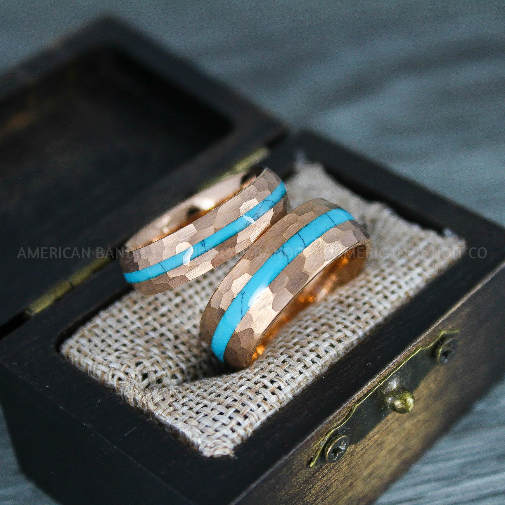 IMG_8299 Turquoise Rings, Turquoise Wedding Rings, Turquoise Wedding Bands, Turquoise Jewelry, Rose Gold Wedding Rings, Rose Gold Wedding Bands, Turquoise Rings - Image 1