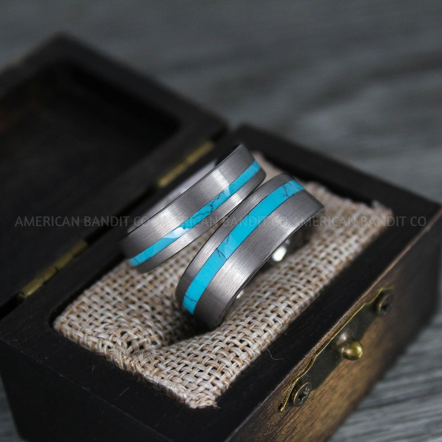 IMG_8307 Turquoise Rings, Turquoise Wedding Rings, Turquoise Wedding Bands, Silver Wedding Bands - Image 1