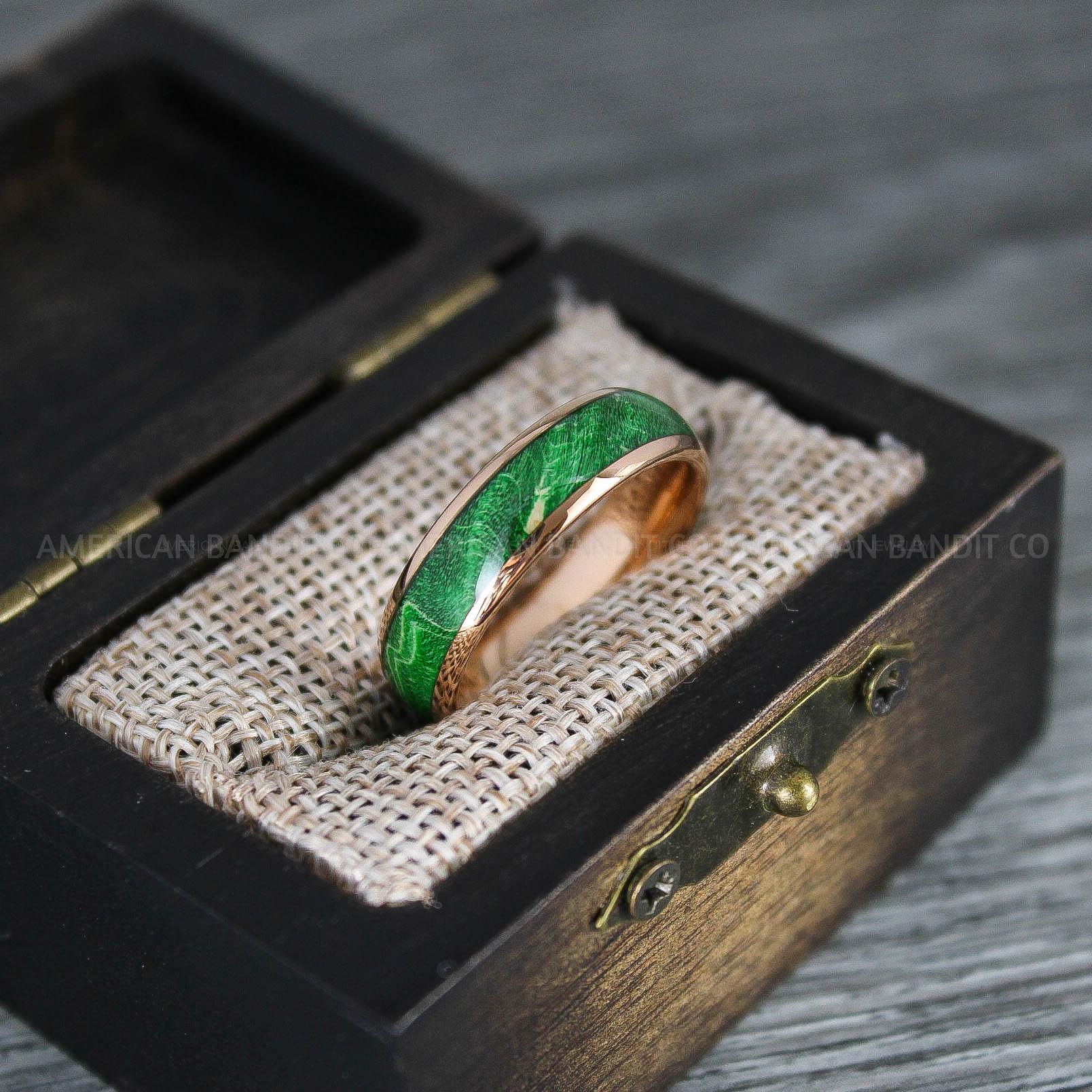 IMG_8315 Wood Ring, Wood Wedding Band, Rose Gold Wood Ring, Rose Gold Wedding Band, Wood Wedding Ring, Rose Gold Wedding Ring - Image 1