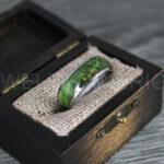 Wood Ring, Wood Wedding Band, Silver Wood Ring, Silver Wedding Band, Wood Wedding Ring, Silver Wedding Ring