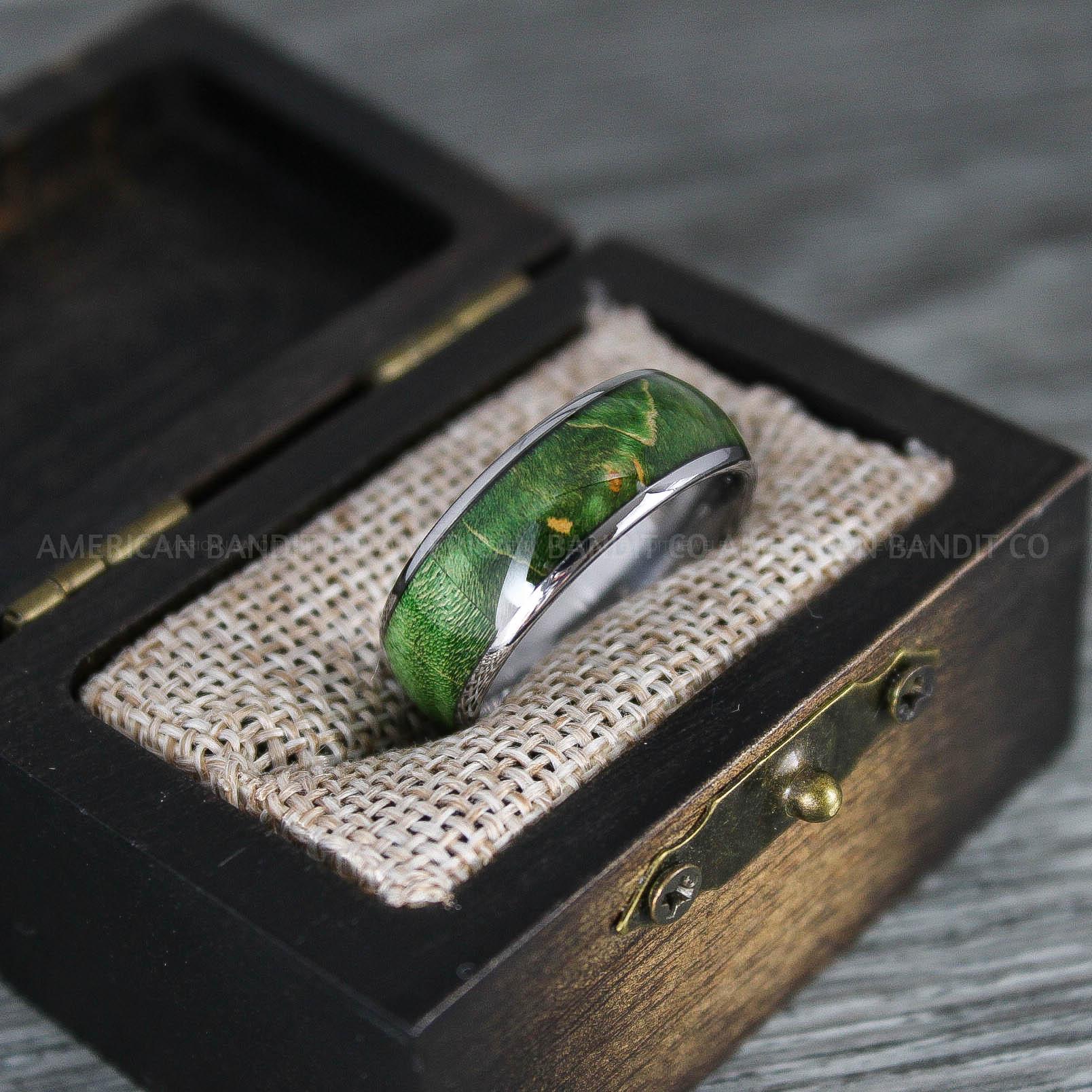 IMG_8316 Wood Ring, Wood Wedding Band, Silver Wood Ring, Silver Wedding Band, Wood Wedding Ring, Silver Wedding Ring - Image 1