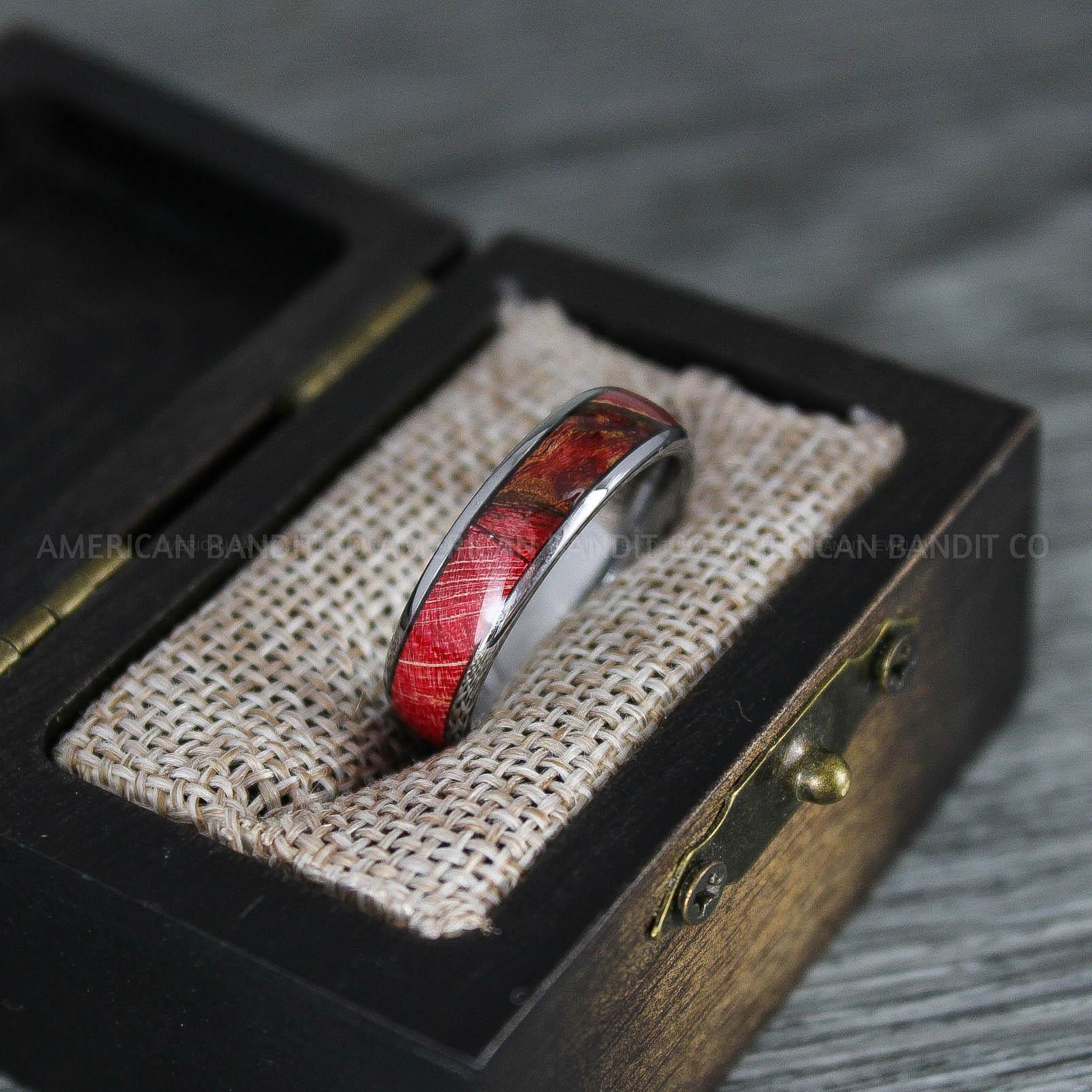 IMG_8324 Wood Ring, Wood Wedding Band, Silver Wood Ring, Silver Wedding Band, Wood Wedding Ring, Silver Wedding Ring - Image 1