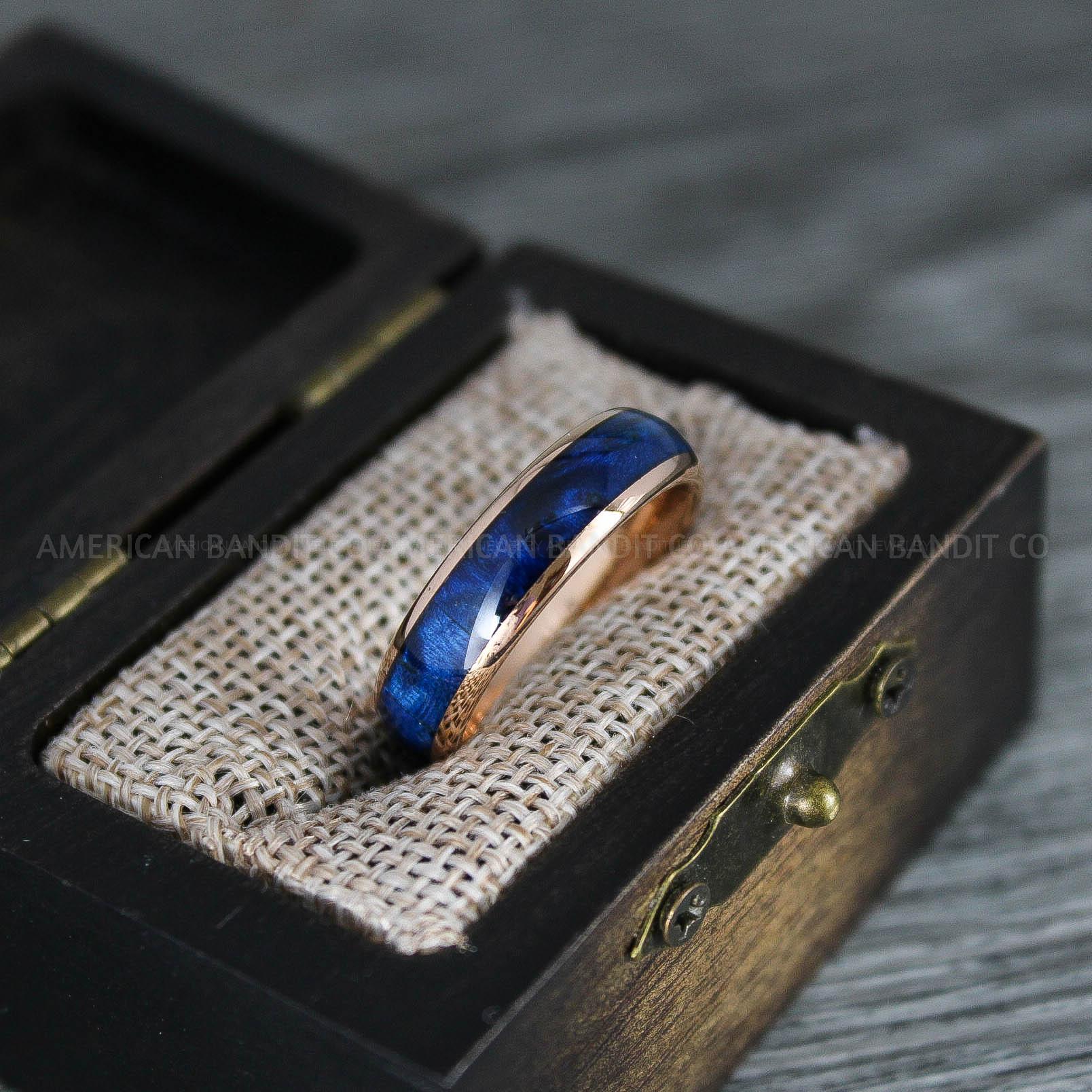 IMG_8325 Wood Ring, Wood Wedding Band, Rose Gold Wood Ring, Rose Gold Wedding Band, Wood Wedding Ring, Rose Gold Wedding Ring - Image 1