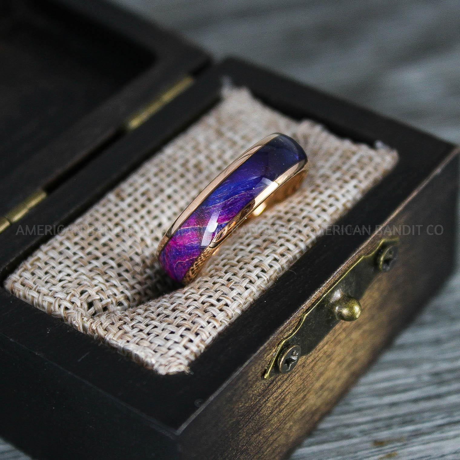 IMG_8327 Wood Ring, Wood Wedding Band, Rose Gold Wood Ring, Rose Gold Wedding Band, Wood Wedding Ring, Rose Gold Wedding Ring - Image 1