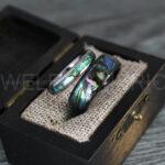 Abalone Shell Rings, Abalone Shell Jewelry, Abalone Shell Wedding Bands, Black Wedding Rings