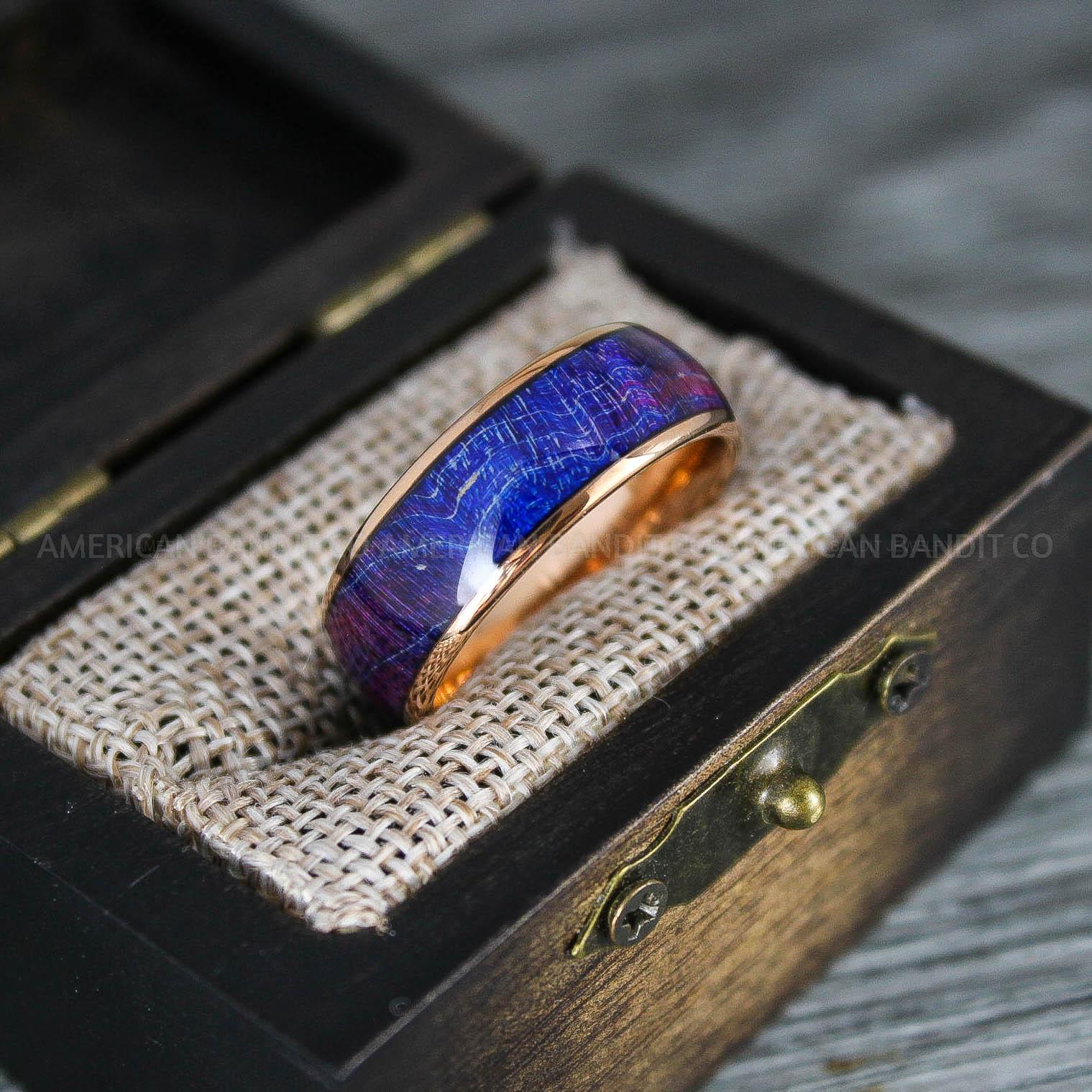 IMG_8333 Wood Ring, Wood Wedding Band, Rose Gold Wood Ring, Rose Gold Wedding Band, Wood Wedding Ring, Rose Gold Wedding Ring - Image 1