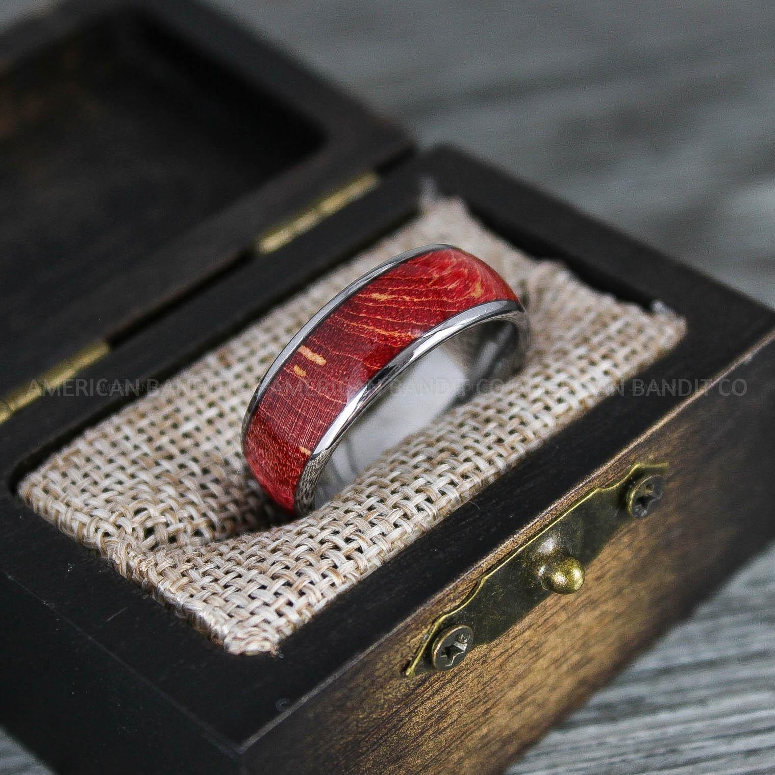 IMG_8341 Wood Ring, Wood Wedding Band, Silver Wood Ring, Silver Wedding Band, Wood Wedding Ring, Silver Wedding Ring - Image 1