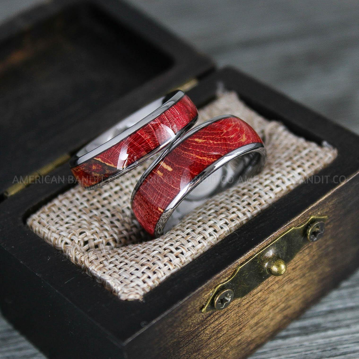 IMG_8342 Wood Rings, Wood Wedding Bands, Silver Wood Rings, Silver Wedding Bands, Wood Wedding Rings, Silver Wedding Rings - Image 1