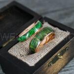 Wood Rings, Wood Wedding Bands, Rose Gold Wood Rings, Rose Gold Wedding Bands, Wood Wedding Rings, Rose Gold Wedding Rings