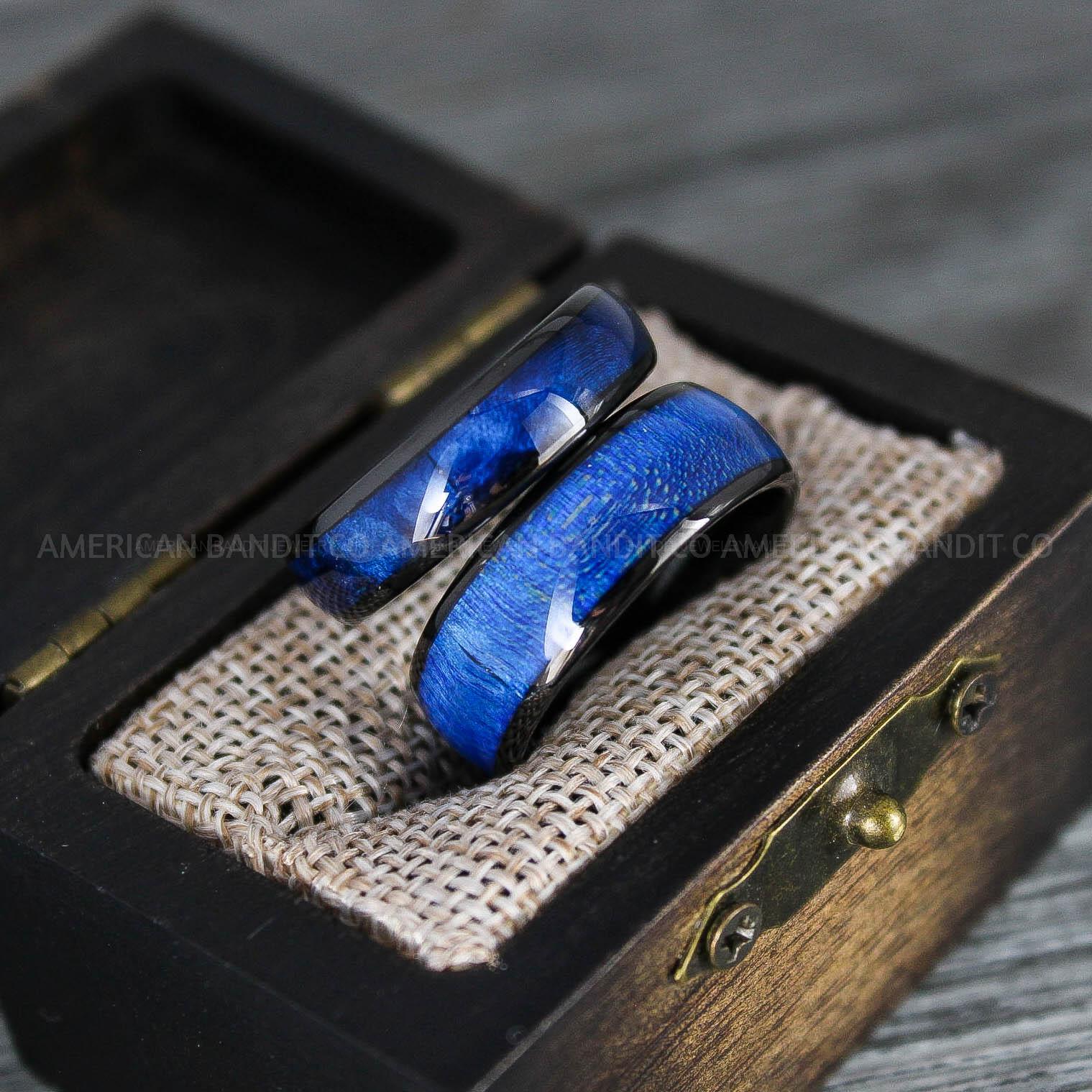 IMG_8348 Wood Rings, Wood Wedding Bands, Black Wood Rings, Black Wedding Bands, Wood Wedding Rings, Black Wedding Rings - Image 1