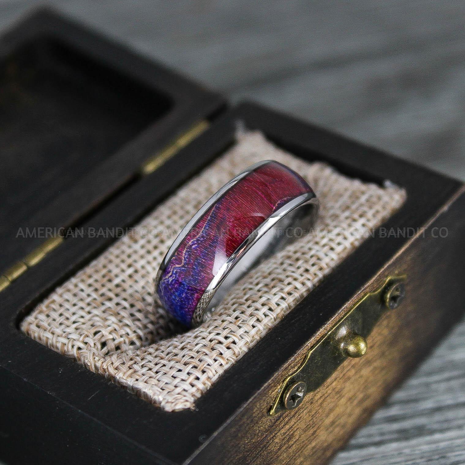 IMG_8349 Wood Ring, Wood Wedding Band, Silver Wood Ring, Silver Wedding Band, Wood Wedding Ring, Silver Wedding Ring - Image 1