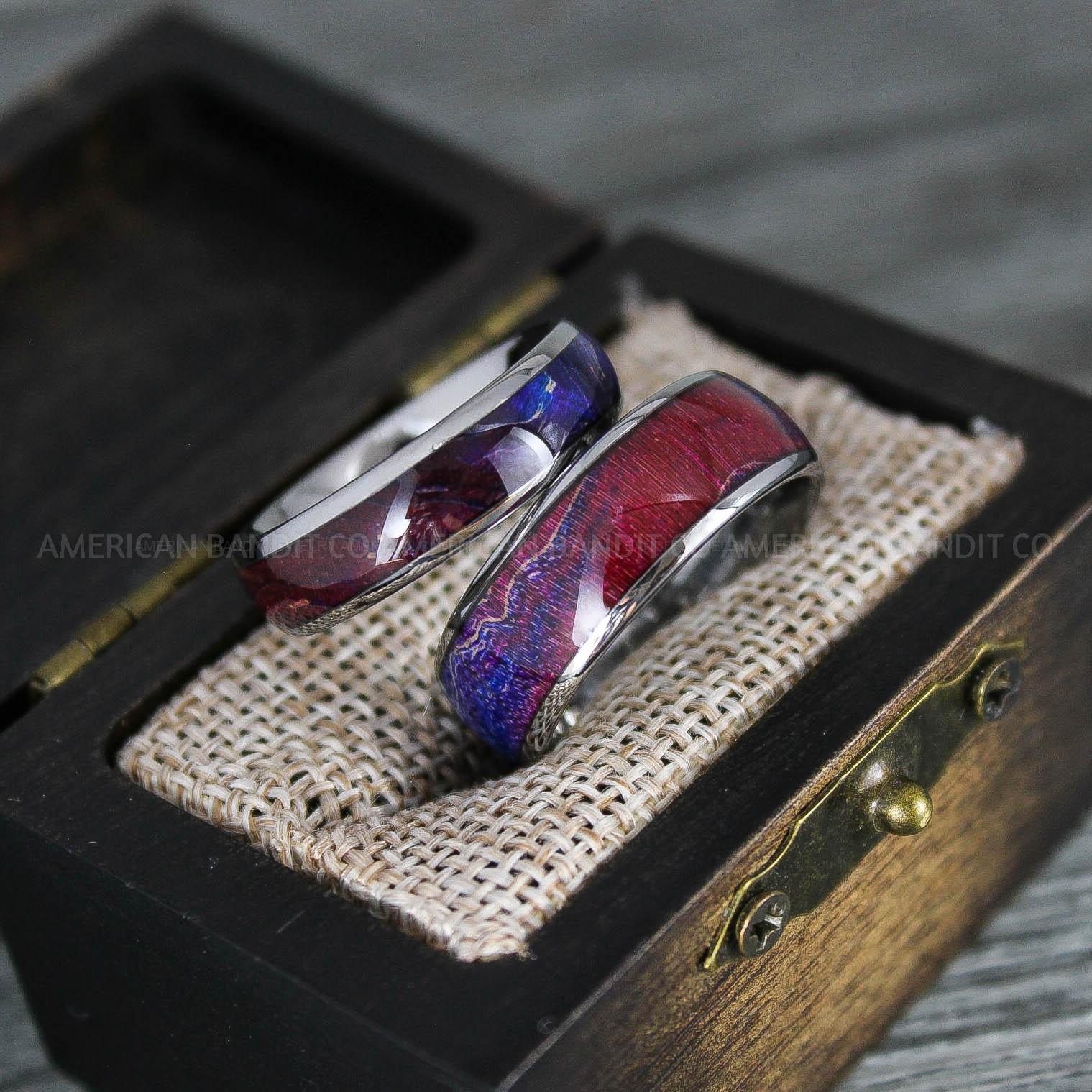 IMG_8350 Wood Rings, Wood Wedding Bands, Silver Wood Rings, Silver Wedding Bands, Wood Wedding Rings, Silver Wedding Rings - Image 1