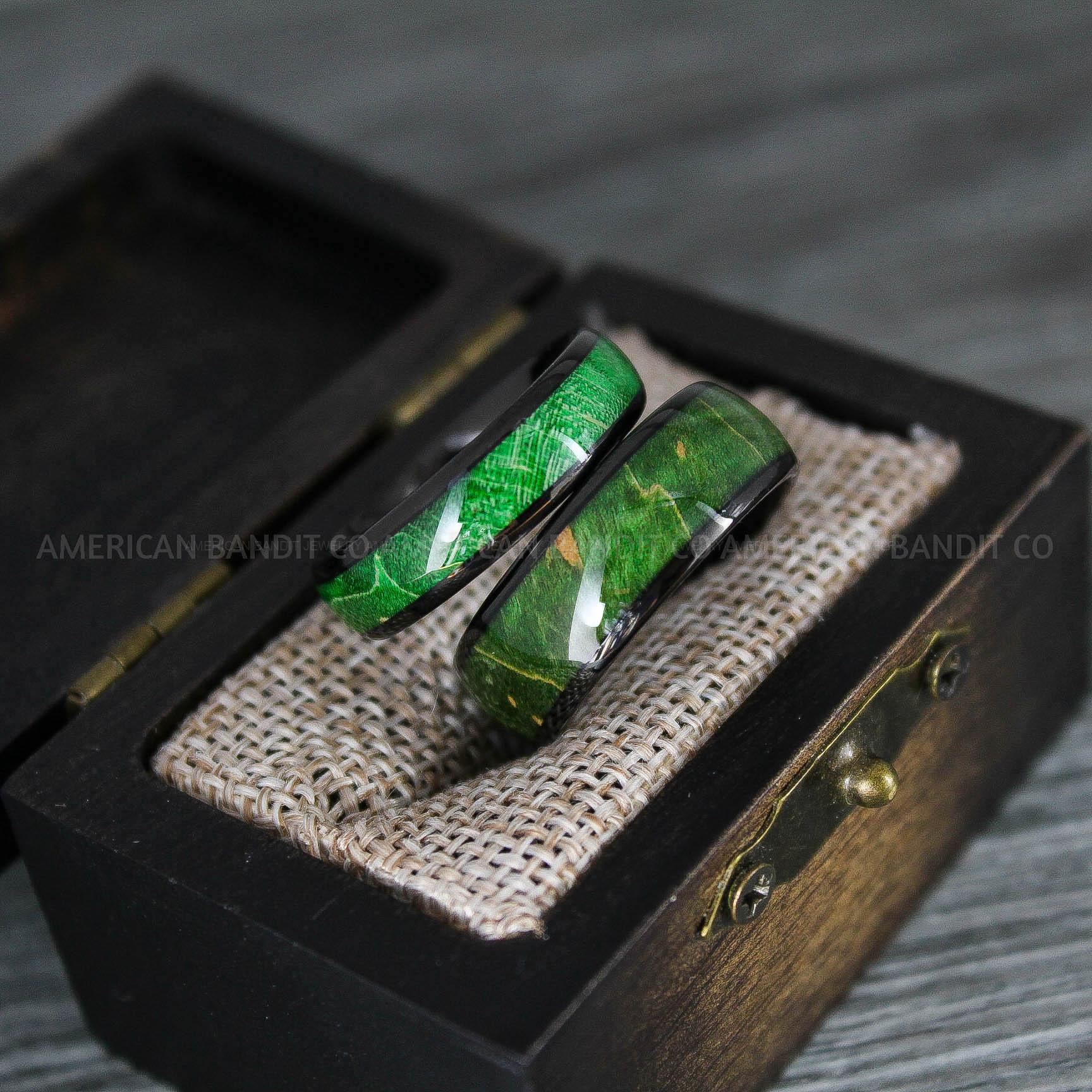 IMG_8355 Wood Rings, Wood Wedding Bands, Black Wood Rings, Black Wedding Bands, Wood Wedding Rings, Black Wedding Rings - Image 1