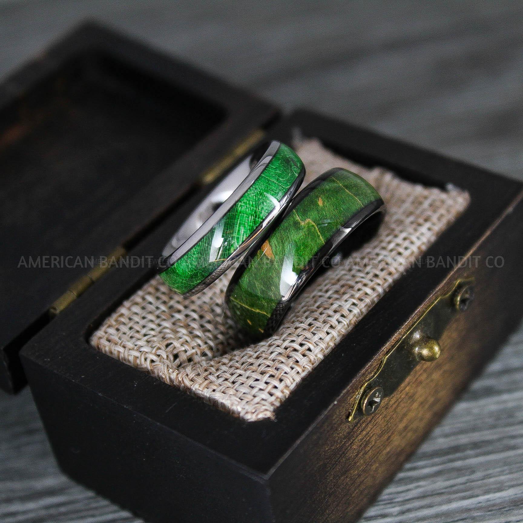 IMG_8356 Wood Rings, Wood Wedding Bands, Black Wood Rings, Black Wedding Bands, Wood Wedding Rings, Black Wedding Rings - Image 1