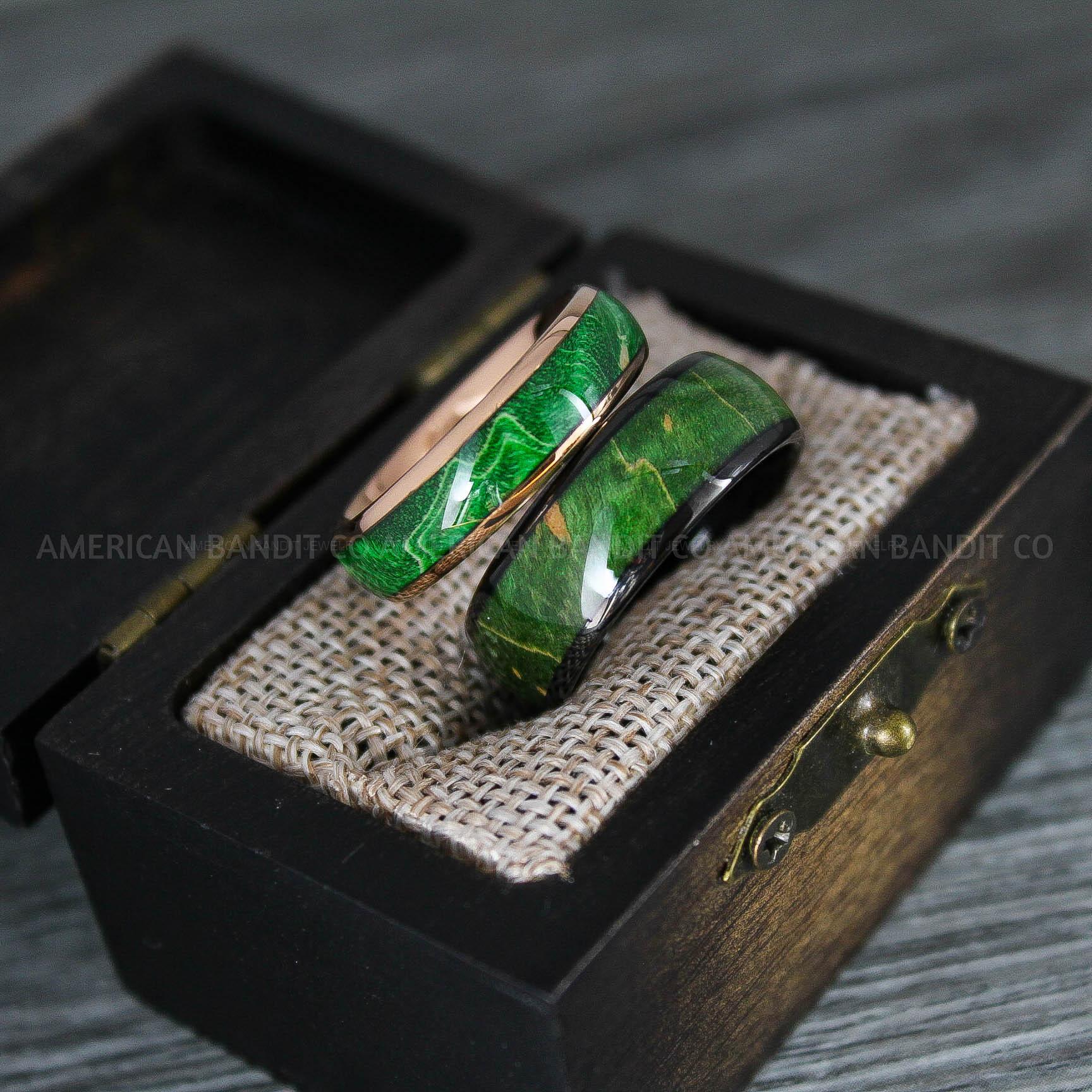 IMG_8357 Wood Rings, Wood Wedding Bands, Black Wood Rings, Black Wedding Bands, Wood Wedding Rings, Black Wedding Rings - Image 1