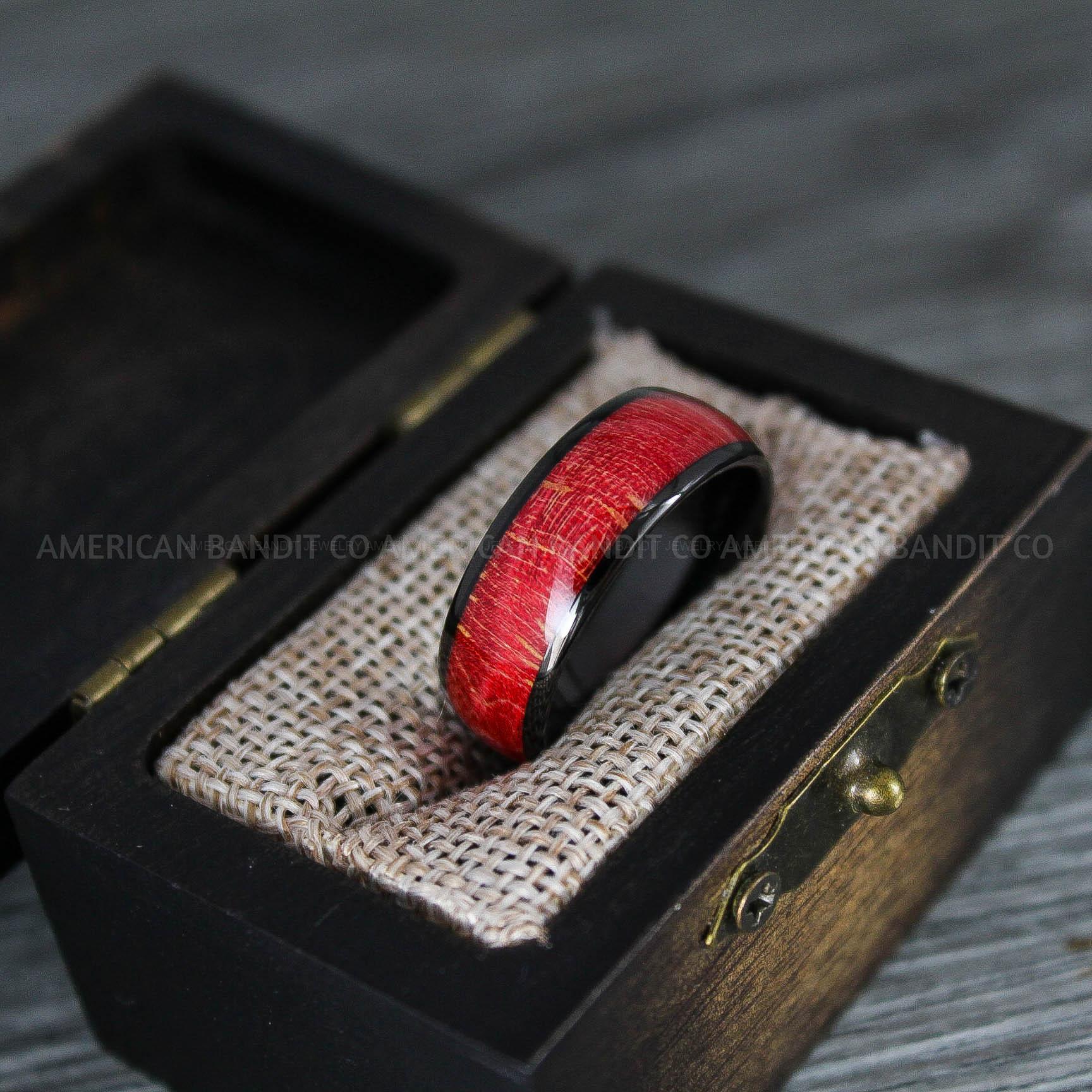 IMG_8359 Wood Ring, Wood Wedding Band, Black Wood Ring, Black Wedding Band, Wood Wedding Ring, Black Wedding Ring - Image 1