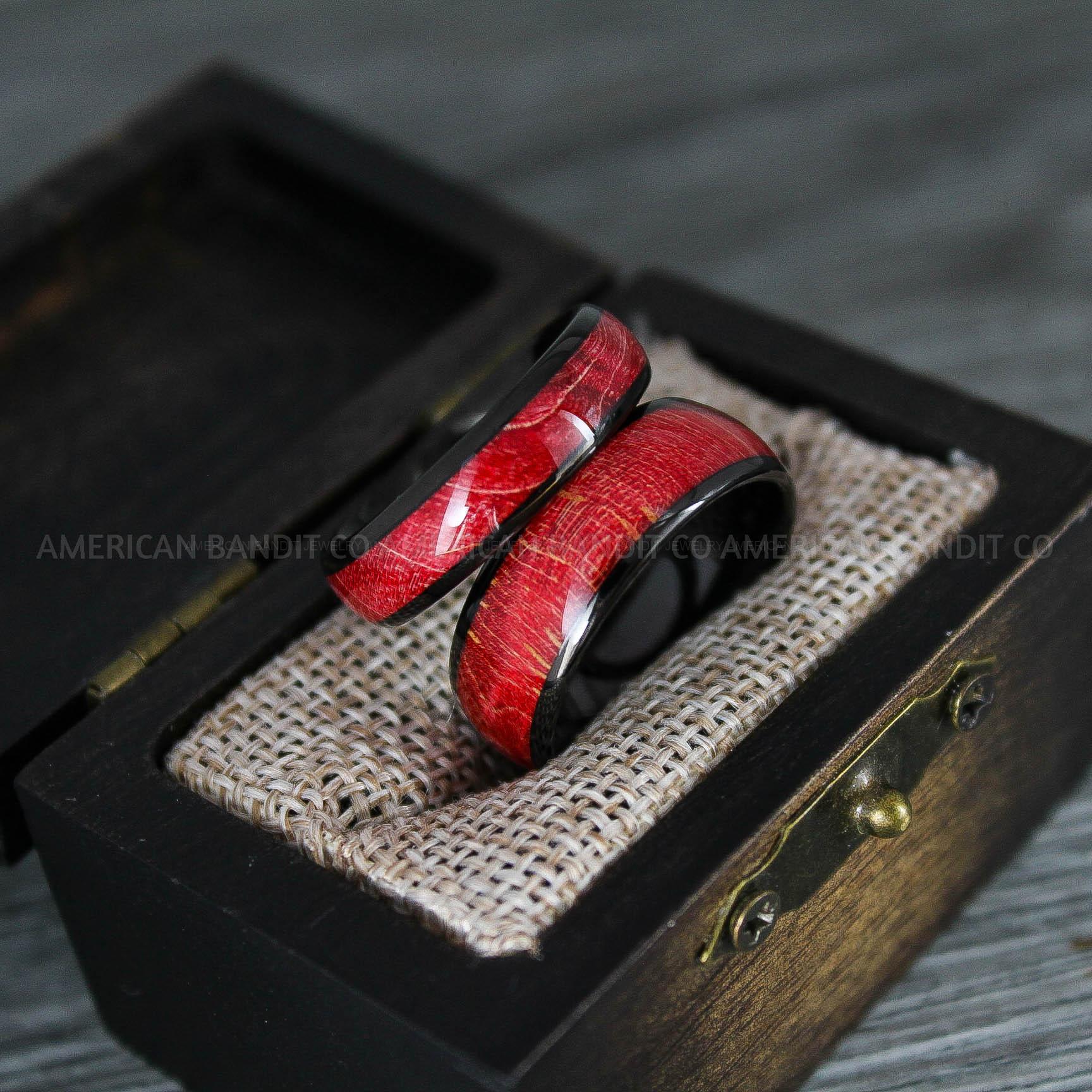 IMG_8360 Wood Rings, Wood Wedding Bands, Black Wood Rings, Black Wedding Bands, Wood Wedding Rings, Black Wedding Rings - Image 1