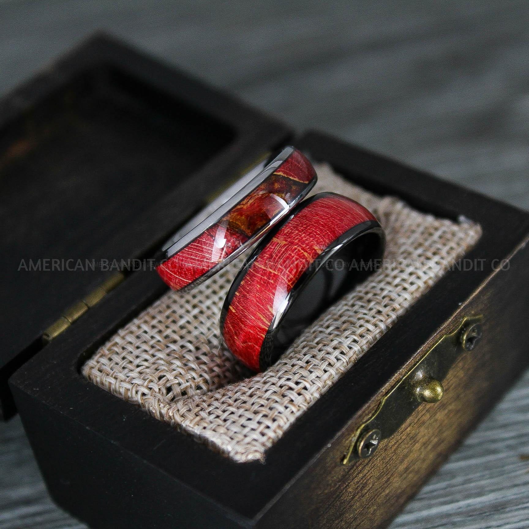 IMG_8361 Wood Rings, Wood Wedding Bands, Black Wood Rings, Black Wedding Bands, Wood Wedding Rings, Black Wedding Rings - Image 1