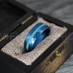 Turquoise Rings, Turquoise Wedding Rings, Turquoise Wedding Bands, Turquoise Jewelry, Blue Wedding Rings, Blue Wedding Bands, Crushed Turquoise Rings - Image 3