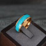 Turquoise Rings, Turquoise Wedding Rings, Turquoise Wedding Bands, Turquoise Jewelry, Yellow Gold Wedding Rings, Gold Wedding Bands, Turquoise