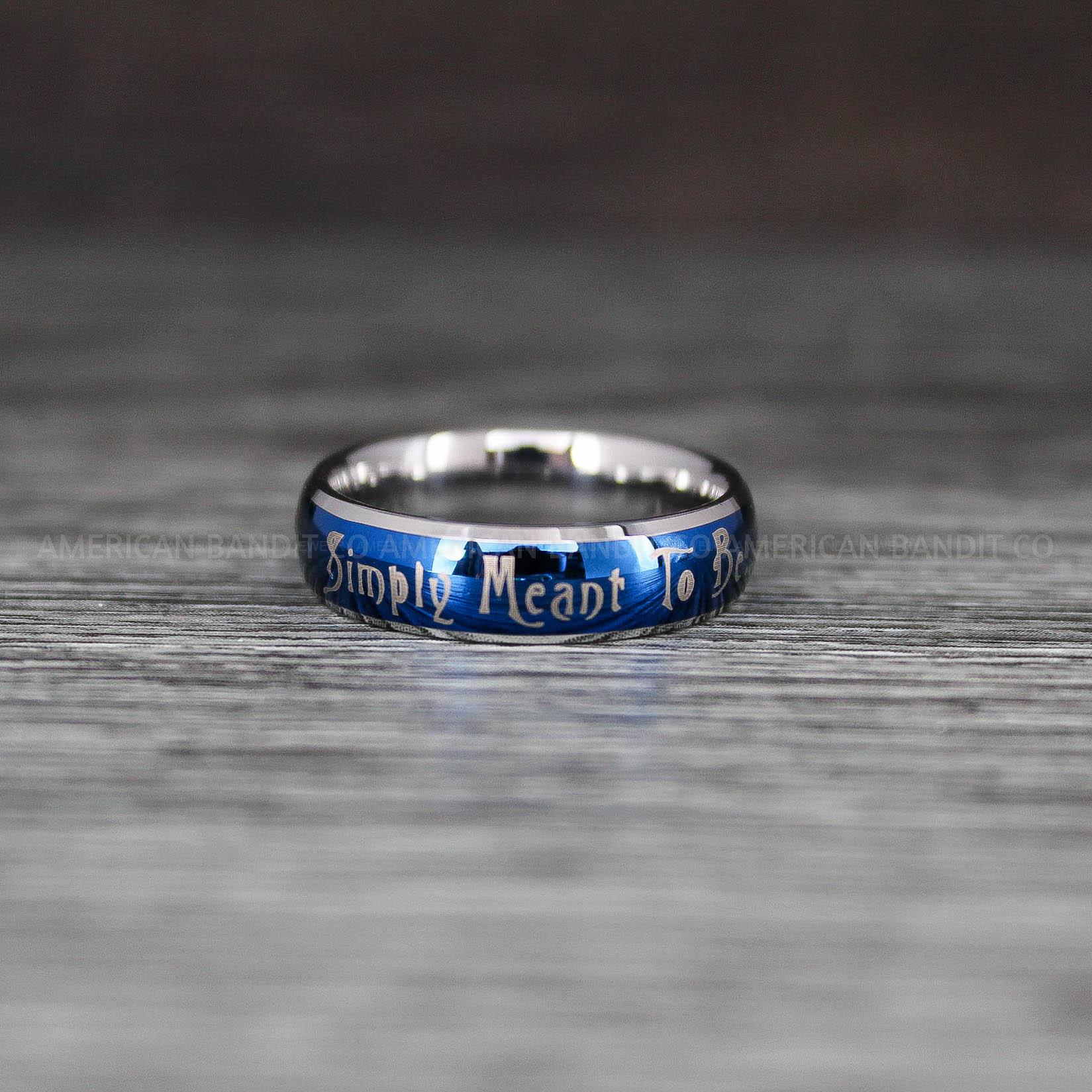 IMG_8386 Simply Meant To Be Rings, Blue Wedding Band, Blue Wedding Ring, Jack and Sally Ring - Image 1