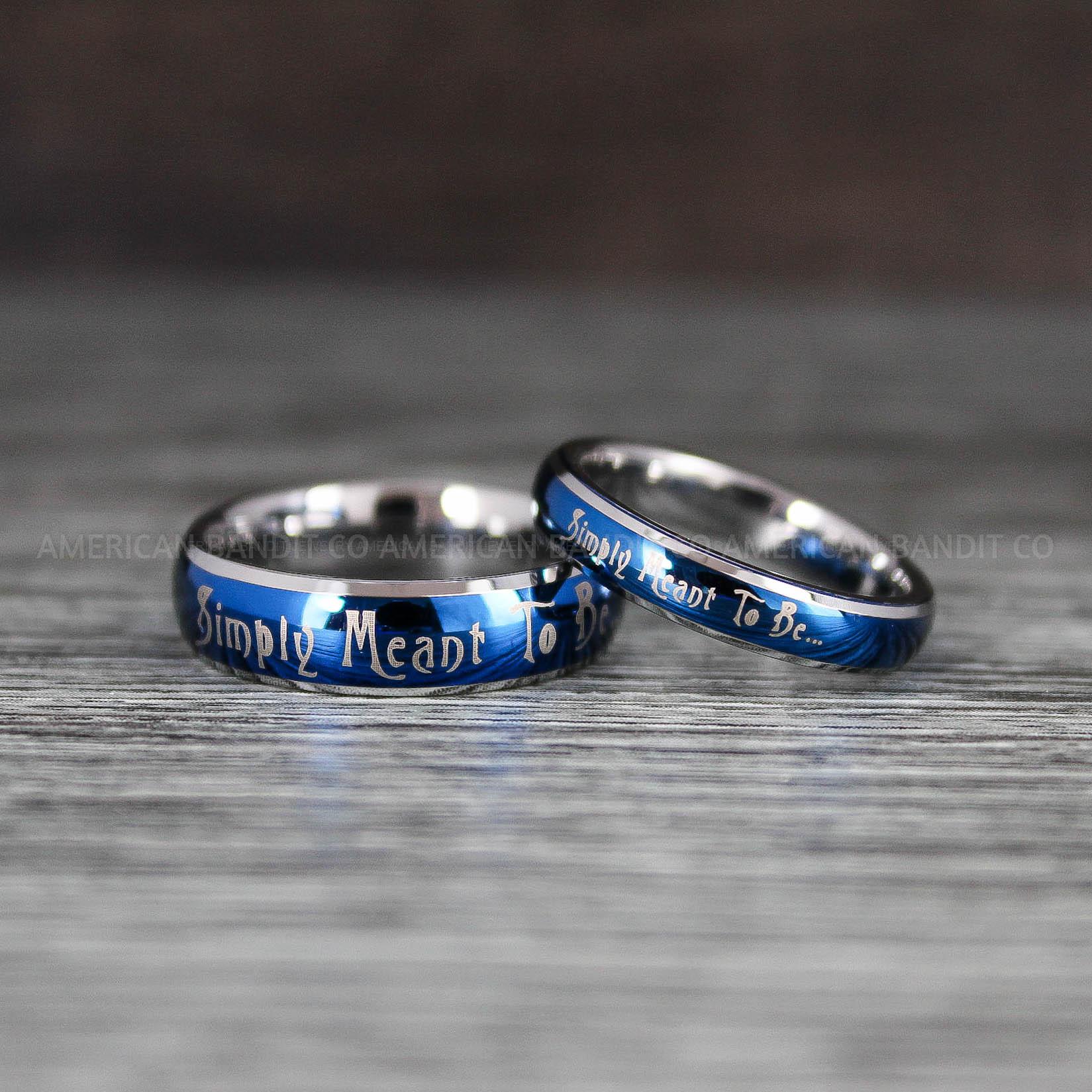 IMG_8387 Simply Meant To Be Rings, Blue Wedding Bands, Blue Wedding Rings, Couple Rings, Couple Jewelry, His and Her Rings, Matching Rings Couple Wedding Ring Couple Jewelry - Image 1