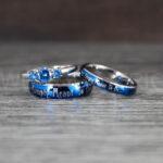 Simply Meant To Be Rings, Blue Wedding Bands, Blue Wedding Rings, Couple Rings, Couple Jewelry, His and Her Rings, Matching Rings Couple Wedding Ring Couple Jewelry